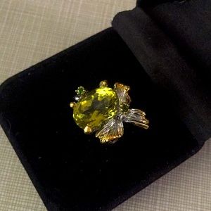 Stunningly Gorg SS925 lemon quartz chrome RING